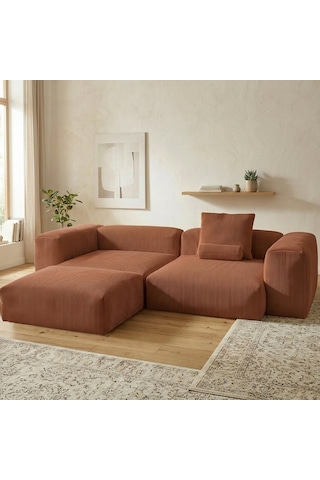 Relax Köşe Koltuk Takımı Sünger Koltuk Kanepe Divan Kiremit