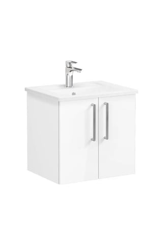 VitrA Root Flat 66354 Lavabo Dolabı, Kapaklı Parlak Beyaz 60 CM Parlak Beyaz
