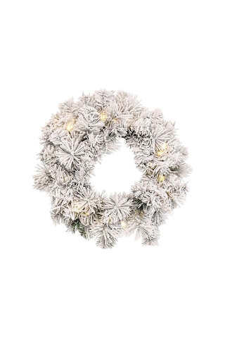 Yılbaşı Çelenk Karlı Ledli 40cm