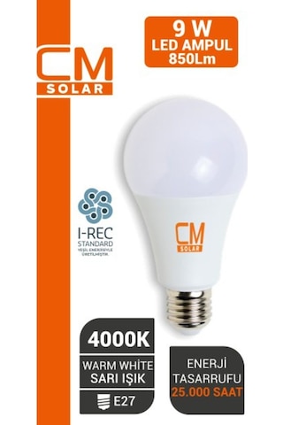 9w E27 Duy 4000k Gün Işığı Led Ampülü - Enerji Tasarruflu 9w Gün Işığı Led Ev Ampülü