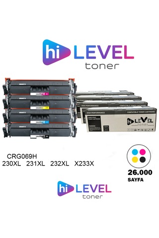 Ht-crg069h-set Hilevel Toner,canon Hp 230x/231x/232x/233x Mf752 26k 4 Renk Cmyk 4 Renk Chipli Muadil Toner
