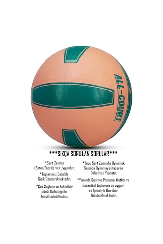 All Court Voleybol Topu Pompa Dahil Set Kauçuk Dikişsiz Yekpare Üretim İç Dış Mekan No:5 Pembe Pembe