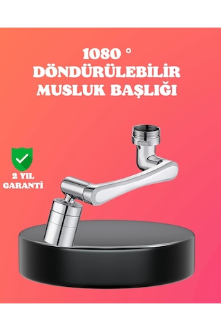 1080 Dönebilen Püskürtme Filtreli Musluk Başlığı Su Tasarruflu