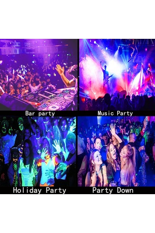 Yaozixa 2 Adet 6w Uv Mor Işık Led Partili Aydınlatma: Otomatik/ses Kontrollü/kumandalı, Ip44, Avrupa Standartı Diğer