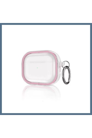 Buradabulabilirsin Movenchy Apple Uyumlu AirPods Pro 2 2.nesil Shiny Şeffaf Kılıf - Pembe Bbz