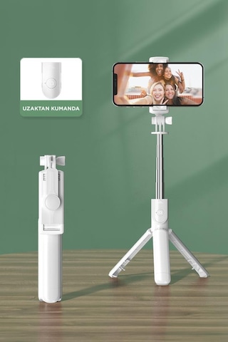Torima S03 Uzaktan Kumandalı Kablosuz Selfie Çubuğu Beyaz
