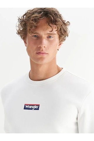 Wrangler Erkek Mid Logo Sweatshirt W2520133102 Beyaz