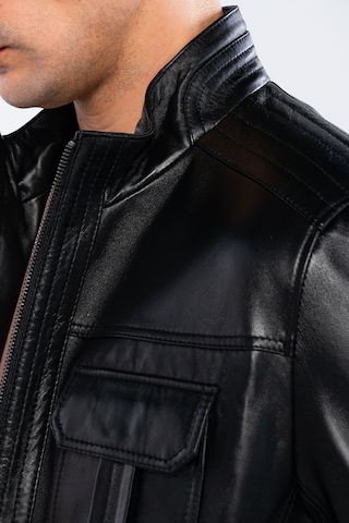 Tamer Tanca Erkek Hakiki Deri Siyah Deri Mont 415 Er-301 Erk Derı Mont Sıyah Zıg Siyah