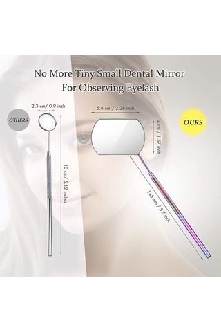 Flybuy Uzatma Tipi Sınıflandırması: Renkli Renk Önleyici Önleyici Muayene Lens Kök Kirpik Kirpik El Eğilme Dikdörtgen Buğu Aynası, Aynası Ayna Wb Diğer