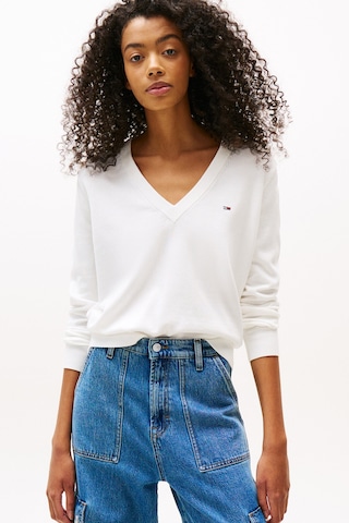 Tommy Jeans Kadın Süveter Dw0dw19888 Beyaz