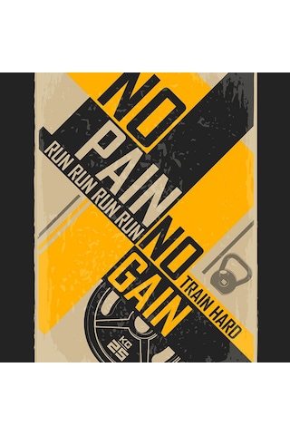No Pain No Gain Sarı Siyah Poster Kanvas Tablo 50 X 70 No Pain No Gain Sarı Siyah Poster Kanvas Tablo 50 X 70