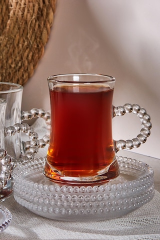 Perotti Pearl 12 Parça Boncuklu Cam Çay Takımı 180 Ml Çay Seti