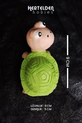 1 Adet Kaplumbağa Özel Boyalı Teraryum Obje Saksı Süsü Dekoratif Obje