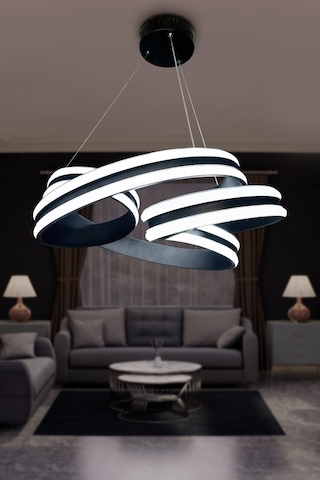 Atlas Çift Yönlü Yüksek Işık Modern Led Avize Siyah