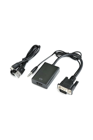 Vga To Hdmi Ses Video Dönüştürücü Çevirici Kablo Converter