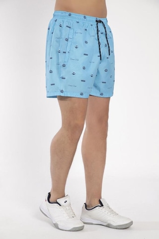 Crozwise Mikro Dijital Erkek Turkuaz Deniz Şortu 3181-11 Tukuaz