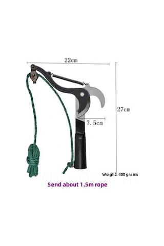 Qingmipy Zıplayıcı Tellerli Yüksek Dal Kesici, Bahçe Bakımı İçin Kolay Kuru Meyve Hasat Aleti Ve Dayanıklı Budama Gereci Siyah