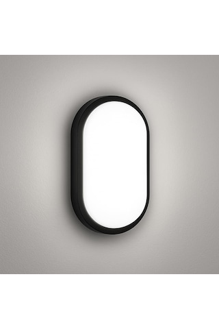 Aydos 20w Ip65 Oval Siyah Led Tavan Ve Duvar Lambası 6500k Beyaz Işık Su Geçirmez Banyo Bahçe Aydınlatma Armatürü 2000 Lümen 270x147x78mm 220v