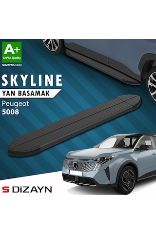 S-dizayn Peugeot 5008 3 Elektrikli Skyline Siyah Yan Basamak 203 Cm 2024 Üzeri A+ Kalite