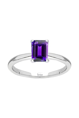 Sirius Oktagon Kesim Ametist Tektaş Yüzük 0831R0020