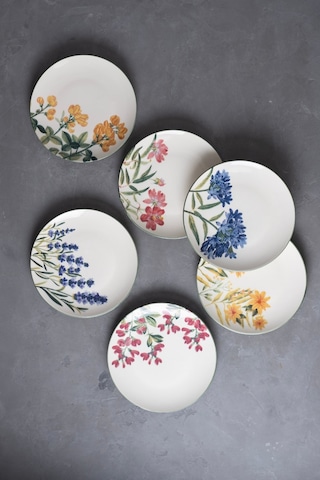 Tabak Evi Porselen New Flower Garden Pasta Tabağı 6 Kişilik 6 Parça Tvl6ptprs1115 Çok Renkli