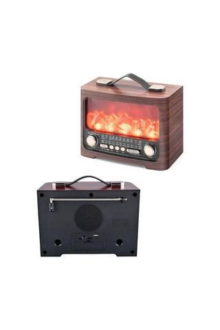 Northcity Retro Şömine Tasarımlı Bluetooth Hoparlör Fm Radyo Usb Tf Kart Müzik Çalar - Sıcak Atmosfer Ve Ev Dekorasyonu