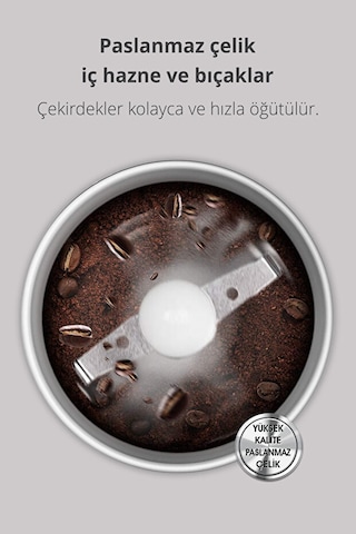 Kiwi 4812 Otomatik Kahve & Baharat Öğütücü Beyaz