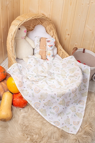 Luckka 3'lü Çok Amaçlı Müslin Örtü Seti - 75x75 Cm - Ztc200 Bej Bej