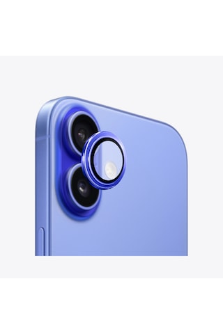 Safeus Safir Temperli Kamera Lens Koruyucu Apple Uyumlu iPhone 16 Plus Ve İle Lacivert