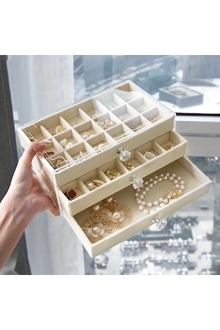 River World Takı Ve Mücevher Kutu Organizer 3 Katlı Renkli