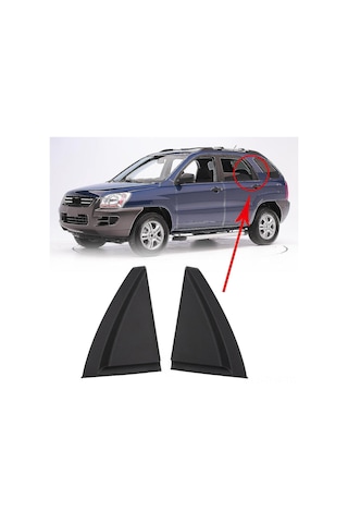 Tenfowee 2006-2010 Kıa Sportage İçin Kolay Montajlı Arka Cam Kapak Kiti - Siyah, 2 Parça Set