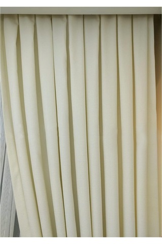 Evdepo Home Ekru Düz Renk Keten Fon Perde, Pilesiz Düz Dikim, Tek Kanat 60 X 270 Cm Çok Renkli