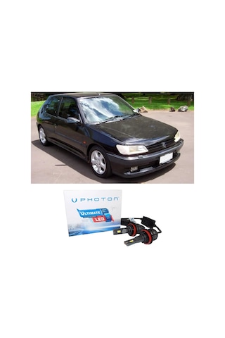 Peugeot 306 Led Xenon Uzun + Kısa Far Ampulü H4 Ultimate 9500 Lumens Yeni Seri Beyaz 1993-1996