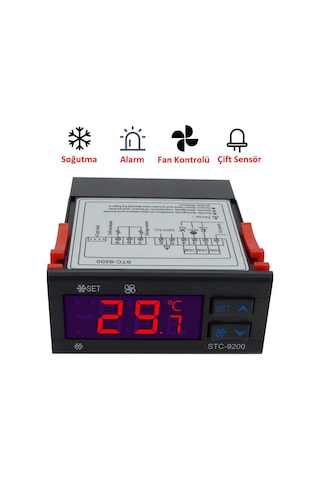 STC9200 Dijital Çift Prob Isı Kontrol Termostat