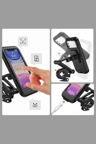 Motorsiklet Bisiklet Atv Manyetik Su Geçirmez 360 5-7 İnç Telefon Tutucu Tutacağı M3 1 Adet