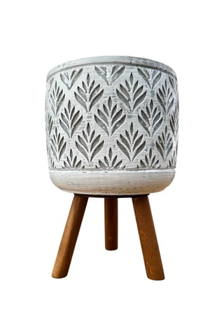 Bitki Tasarımı Ev Dekorasyon Gri Lotus Ayaklı Beton Saksı Çiçeklik Saksılık