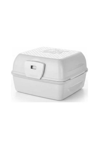 Bölmeli Sağlıklı Saklama Ve Yemek Kabı - Bpa Sız Sağlıklı - Kilit Kapak - Taşınabilir Lunchbox- Açık Gri Renk Çok Renkli
