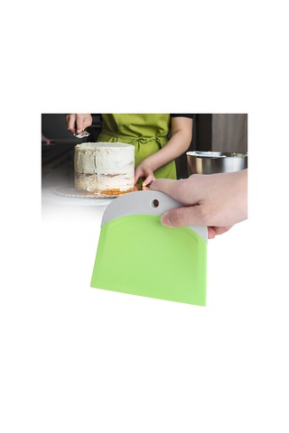 Geeroyoo Yeşil Gıda Grade Plastik Krem/ Hamur Squeegee - Kazıma, Kesme, Şekillendirme - Dayanıklı, Non-stick, 2 Adet - Pastane Bakımsız Gereç Yeşil