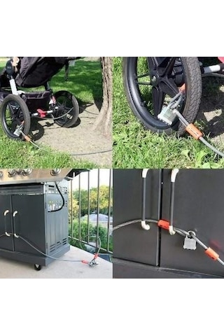 Xbyc 4503k Güçlü Çelik Kablo Halat Kilit 8 X 2100 Mm Motosiklet Bisiklet Kilidi