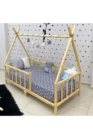 Markaawm Markaawm Montessori Yatak Doğal Çam Ağacı Kızılderili