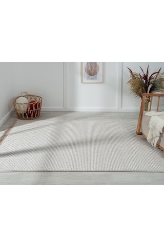 Çam Halı Solo Ef005a Krem Bej İskandinav Tarzı Modern Desen Halı