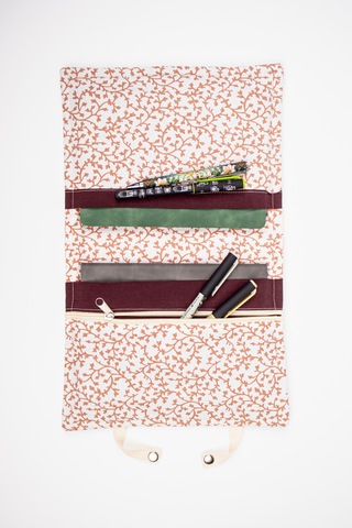 A5 Kitap Kılıfı Fermuarlı Cepli, Kumaş Defter Kılıfı, Çıtçıtlı Organizer Kılıf