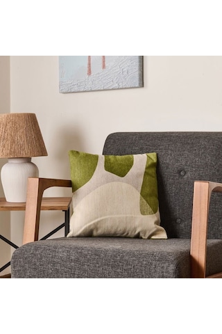 Evidea Soft Zarmine Kırlent - Ekru / Yeşil - 40x40 Cm Ekru / Yeşil