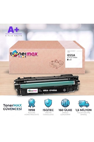 Hp 655a Cf450a Siyah Uyumlu Toner A Plus / Color Laserjet Enterprise M652 / M653 / Mfp M681 / M682