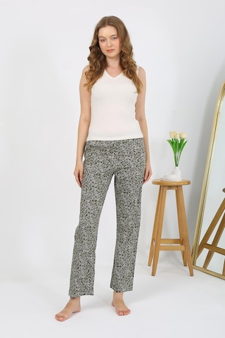 Akbeniz Kadın Penye Desenli Tek Alt Pijama 27533 Haki