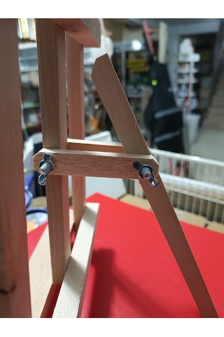 Masa Üstü Çam Ağacından Şövale 49 22cm Ebatı Ayak Açıklığı 19cm