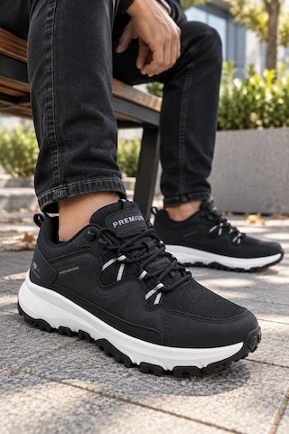 In Step Trekon Erkek Siyah-beyaz Outdoor Suya Dayanıklı Kalın Tabanlı Yürüyüş Ayakkabısı
