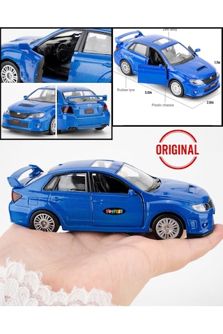 Uzak Doğu Serisi Subaru Wrx Stı Mavi Açılır Kapılar Diecast Metal Model Araba 11 Cm 1:32