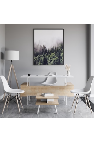 Lagomood İrony İnfy Ofis Takımı Beyaz Meşe