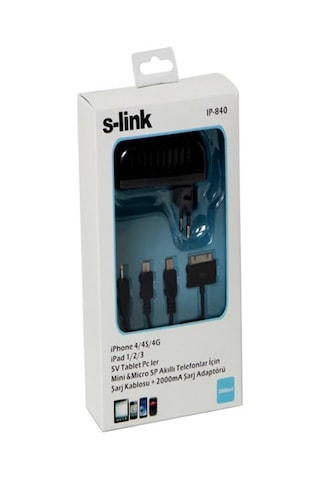 S-Link Ip-840 5V 2A Apple Uyumlu iPad . Tablet 5 Pin Adaptörü